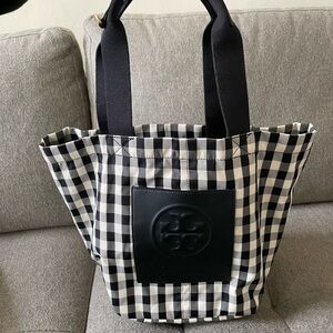 ***SOLD Tory Burch Black and White Checkered Tote Bag